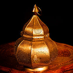 モロッコスタイル　キャンドルランタン 吊り下げ／スタンド兼用【ロウソク風LEDキャンドル付き】 高さ：28cm 幅：20cm程度 - サブ2