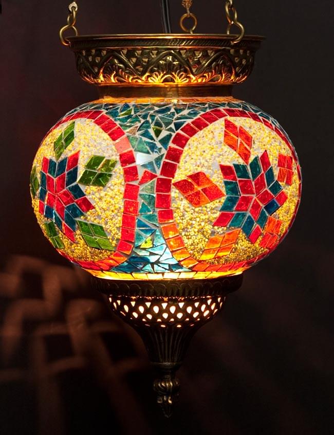 天吊 - カラフルモザイク・ハーレムランプの商品写真 3枚目