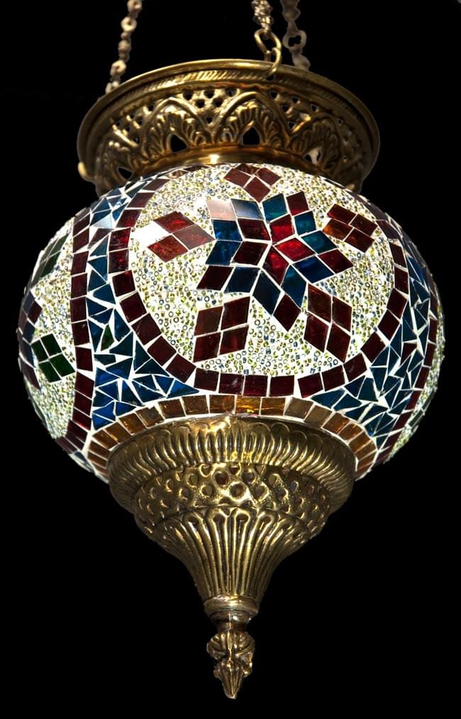 天吊 - カラフルモザイク・ハーレムランプの商品写真 5枚目 モザイクの部分拡大です