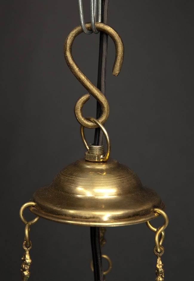 天吊 - カラフルモザイク・ハーレムランプの商品写真 6枚目 上からフックや紐で吊るすことができます