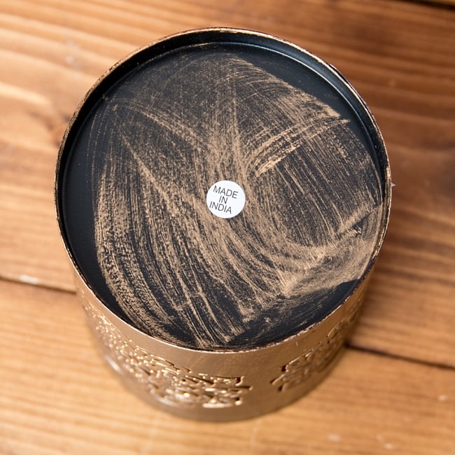 【6個セット】幾何学模様の透かし彫りが美しいマンダラランプ[円筒形 高さ:15cm] 9 - 裏面の様子です。