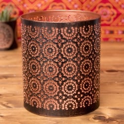 【6個セット】幾何学模様の透かし彫りが美しいマンダラランプ[円筒形  高さ:15cm] - サブ5