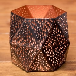 【6個セット】幾何学模様の透かし彫りが美しいマンダラランプ[六角形  高さ:8cm] - サブ5