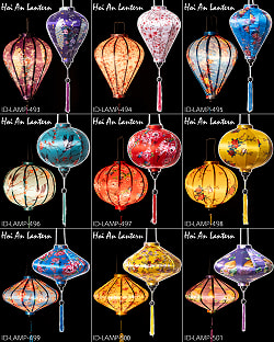 【自由に選べる3個セット】華やかな柄入り　ベトナム伝統のホイアン・ランタン〔提灯〕 - サブ4