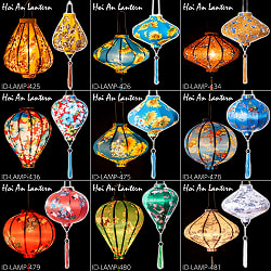 【自由に選べる5個セット】華やかな柄入り　ベトナム伝統のホイアン・ランタン〔提灯〕  - サブ2