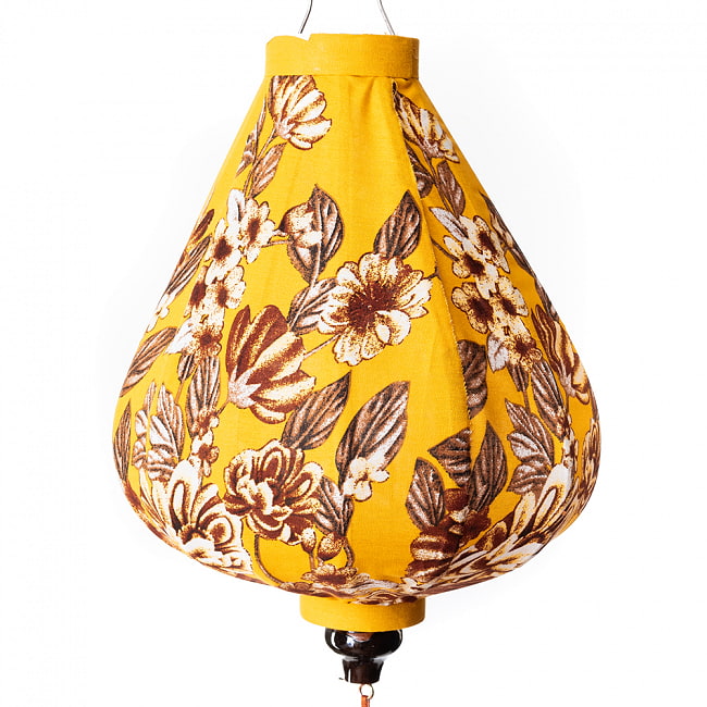 【3個セット】華やかな柄入り ベトナム伝統のホイアン・ランタン〔提灯〕 - ティアドロップ〔レトロ更紗模様〕 9 - 柄入りなので雰囲気があります