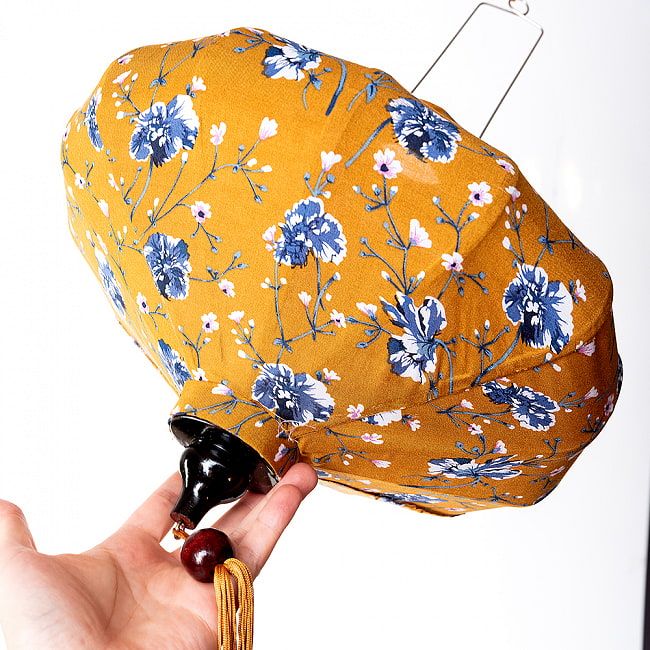 【3個セット】華やかな柄入り　ベトナム伝統のホイアン・ランタン(提灯) - 薄ひし形〔更紗模様〕 12 - とても良い雰囲気ですね