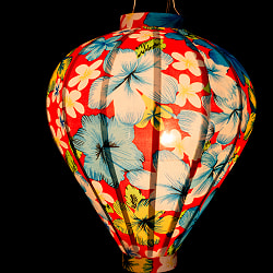 【3個セット】華やかな柄入り　ベトナム伝統のホイアン・ランタン〔提灯〕 - ほおずき型〔レトロ花模様〕 - サブ5