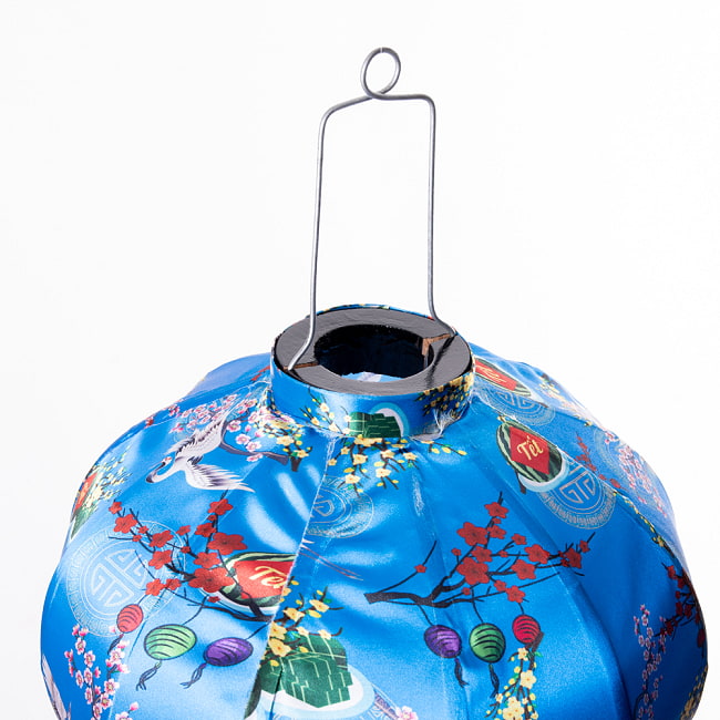 【3個セット】華やかな柄入り　ベトナム伝統のホイアン・ランタン(提灯) - 丸型〔テト祝華模様〕 10 - 上部の写真です