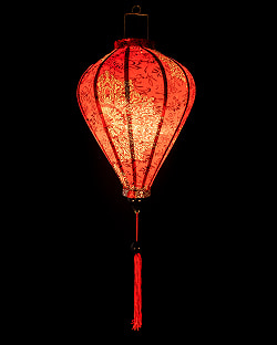 【3個セット】華やかな柄入り　ベトナム伝統のホイアン・ランタン〔提灯〕 - ほおずき型〔更紗マンダラ模様〕 - サブ3