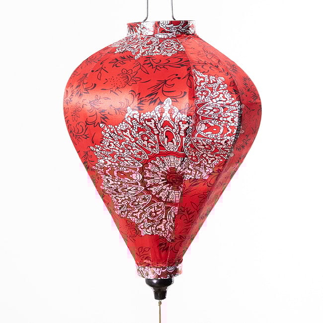 【3個セット】華やかな柄入り　ベトナム伝統のホイアン・ランタン〔提灯〕 - ほおずき型〔更紗マンダラ模様〕 9 - 柄入りなので雰囲気があります