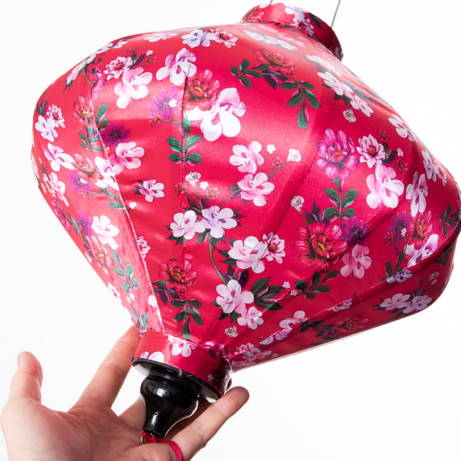 【5個セット】華やかな柄入り ベトナム伝統のホイアン・ランタン(提灯) - ダイヤ型〔レトロ小花模様〕 12 - とても良い雰囲気ですね