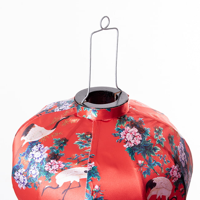 【5個セット】華やかな柄入り　ベトナム伝統のホイアン・ランタン(提灯) - 丸型〔鶴と牡丹模様〕 10 - 上部の写真です