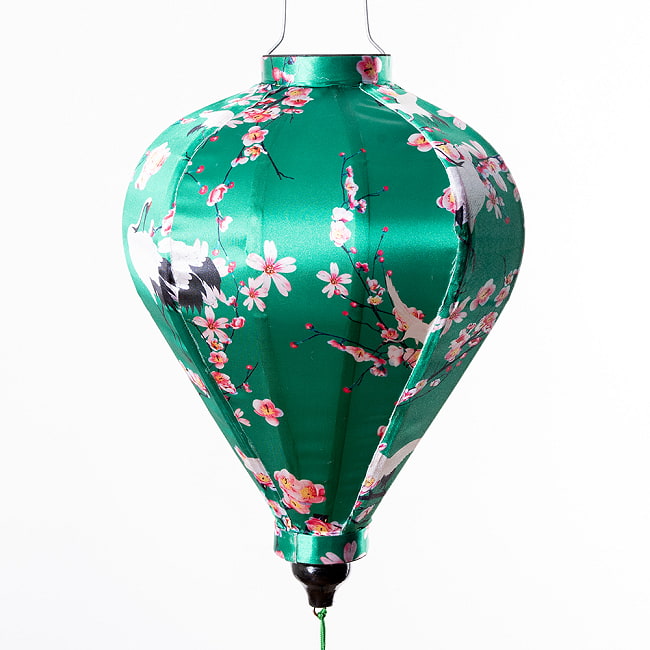 【5個セット】華やかな柄入り　ベトナム伝統のホイアン・ランタン〔提灯〕 - ほおずき型〔梅鶴模様〕 9 - 柄入りなので雰囲気があります