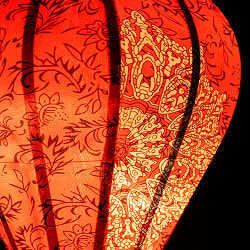 【5個セット】華やかな柄入り　ベトナム伝統のホイアン・ランタン〔提灯〕 - ほおずき型〔更紗マンダラ模様〕 - サブ5