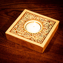 【自由に選べる6個セット】ウッドブロックのキャンドルホルダー - ハムサ - サブ3