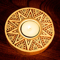 【自由に選べる6個セット】ウッドブロックのキャンドルホルダー - ハムサ - サブ4