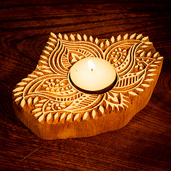 【自由に選べる6個セット】ウッドブロックのキャンドルホルダー - ハムサ - サブ5