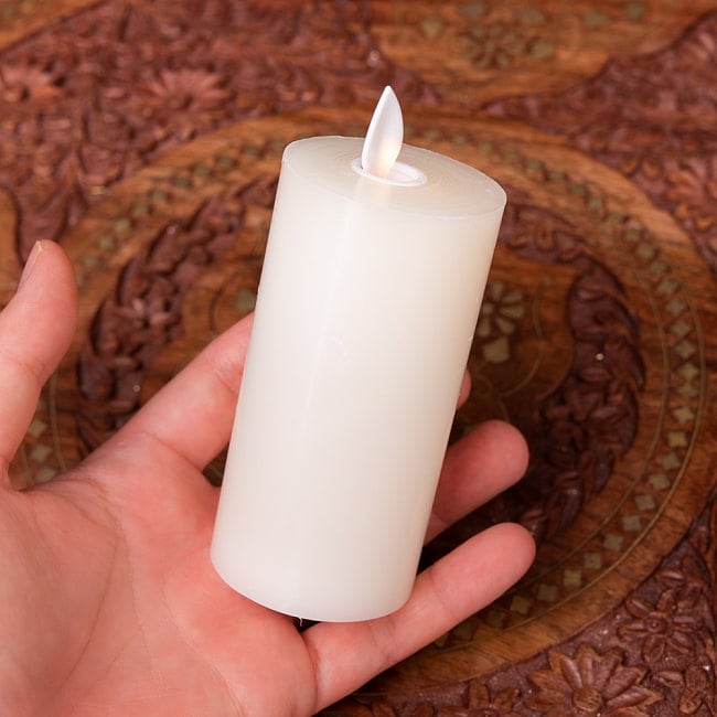 【5個セット】本物のロウで作られた　ゆらめく灯火 ロウソク風LEDキャンドルライト レインボー〔5cm×10cm〕 9 - 裏面になります