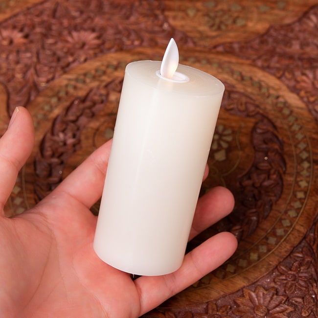 【10個セット】本物のロウで作られた　ゆらめく灯火 ロウソク風LEDキャンドルライト レインボー〔5cm×10cm〕 9 - 裏面になります