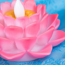 【自由に選べる6個セット】ゆらめく睡蓮の灯り 　ロウソク風LEDロータスキャンドルライト〔6.5cm×11.8cm〕 - サブ5