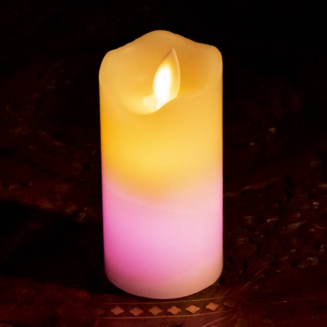 【5個セット】本物のロウで作られた ゆらめく灯火 ロウソク風LEDキャンドルライト レインボー〔5cm×10cm〕 6 - 色のグラデーションがとっても幻想的です。