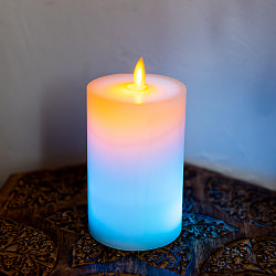 【5個セット】本物のロウで作られた　ゆらめく灯火 ロウソク風LEDキャンドルライト レインボー〔7.5cm×12.5cm〕 - サブ3