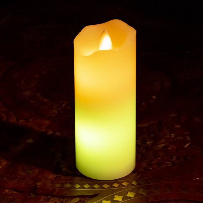 【10個セット】本物のロウで作られた　ゆらめく灯火 ロウソク風LEDキャンドルライト レインボー〔5cm×12.5cm〕 6 - 色のグラデーションがとっても幻想的です。