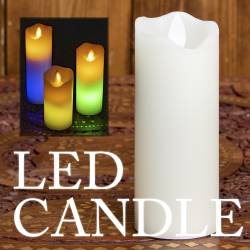 【10個セット】本物のロウで作られた　ゆらめく灯火 ロウソク風LEDキャンドルライト レインボー〔5cm×15cm〕 - サブ2