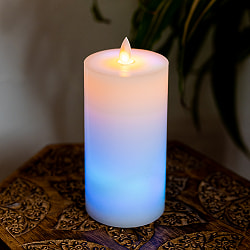 【10個セット】本物のロウで作られた　ゆらめく灯火 ロウソク風LEDキャンドルライト レインボー〔7.5cm×14.5cm〕 - サブ3