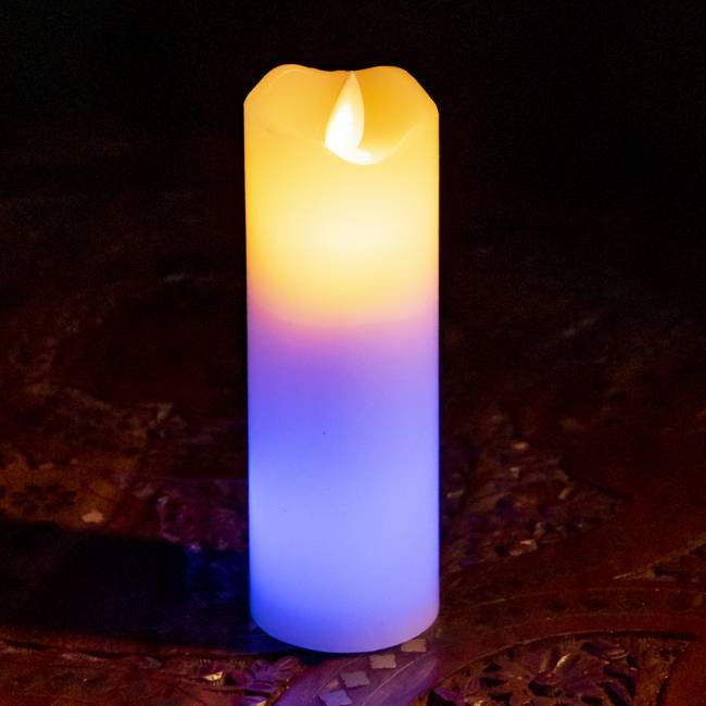 【20個セット】本物のロウで作られた　ゆらめく灯火 ロウソク風LEDキャンドルライト レインボー〔5cm×15cm〕 6 - 色のグラデーションがとっても幻想的です。