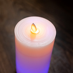 【20個セット】本物のロウで作られた　ゆらめく灯火 ロウソク風LEDキャンドルライト レインボー〔7.5cm×14.5cm〕 - サブ4
