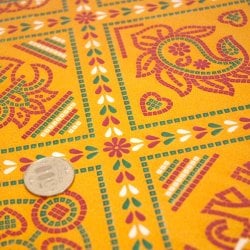 インド伝統のラッピング用紙 - 黄色(5枚セット)の商品写真