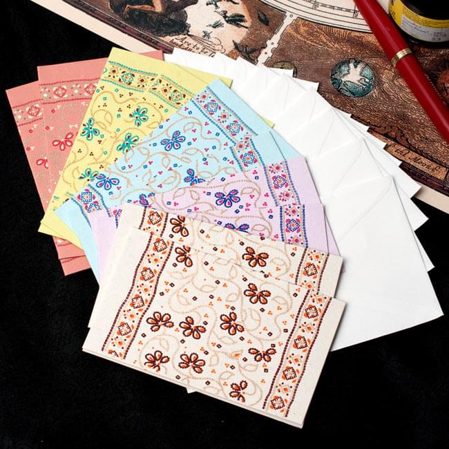 インドのメッセージカードセット LATIKA / 封筒 チマンラール Chimanlals 便箋 レターセット エスニック アジア 雑貨