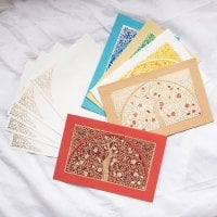 インドのメッセージカード&封筒5組セット - UPAVAN