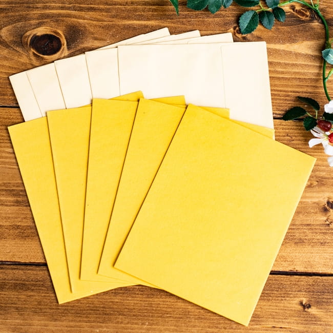 インドのメッセージカード&封筒5組セット - MISC STATIONERY 3 - 裏もとっても可愛いです!