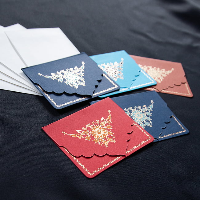 インドのメッセージカードセット -MISC STATIONERY- 2 - 封筒との5枚組セットになっております。