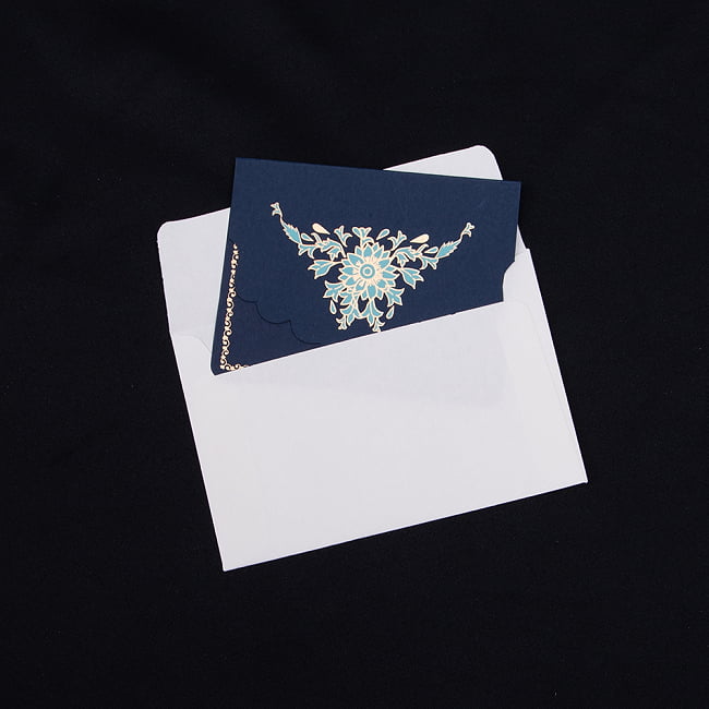 インドのメッセージカードセット -MISC STATIONERY- 6 - 封筒に入れてみました。上品さが際立ちます。