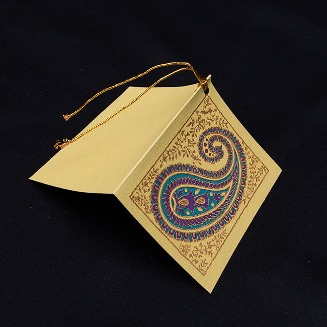 インドのギフトタグ　10枚セットSUSHEEL 2 - オリエンタルな,金の縁取りが美しい。