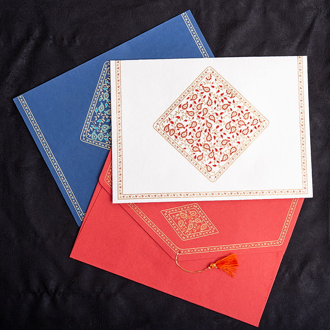 チマンラールの書類ファイル - B5くらいのサイズの写真1枚目です。Chimanlalsのとっても素敵な封筒です＾＾※お届けする商品は1枚となります。インド 封筒,封筒,チマンラール,Chimanlals