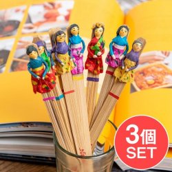 【3本セット】ネパールの手づくりしおり - 伝統衣装(SET-GENE-317)