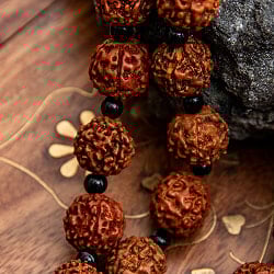 インドの数珠 - ドクロとルドラクシャ（菩提樹） - サブ4