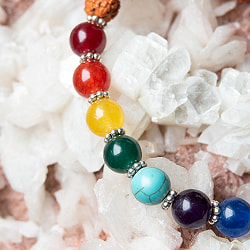 インドの数珠ブレスレット - チャクラとルドラクシャ - サブ2