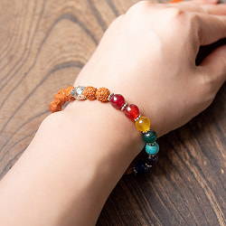 インドの数珠ブレスレット - チャクラとルドラクシャ - サブ5