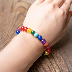 インドの数珠ブレスレット - チャクラカラー - サブ5