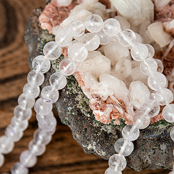 インドの数珠 108珠 - 天然水晶 8mm 全長約92cm - サブ3