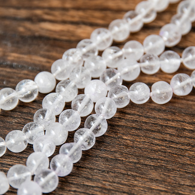 インドの数珠 - 水晶 8mm珠 全長約92cm 9 - 細部を見てみました。