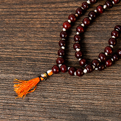 インドの数珠 - 赤白檀 7mm珠 全長約86cm - サブ2