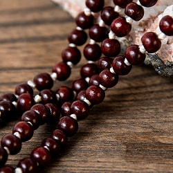 インドの数珠 - 赤白檀 7mm珠 全長約86cm - サブ5