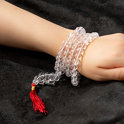 インドの数珠 108珠 - 天然水晶 クリスタル - 約50cm  - サブ4